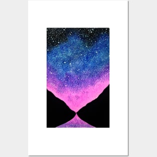 Purple Night Sky Posters and Art
